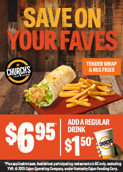 $6.95 Meal Deals - Tender Wrap and Fries
