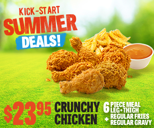 Kick-start Summer Crunchy Chicken 6 Piece Meal Deal - $23.95