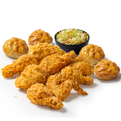  Church's Texas Chicken 8 Piece Chicken Combo: A bucket filled with eight pieces of crispy, golden-fried chicken, perfect for a family.